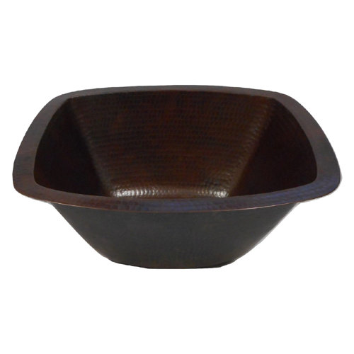 SimplyCopper 16" x 14" Rectangular Copper Wet Bar Sink in Aged Copper